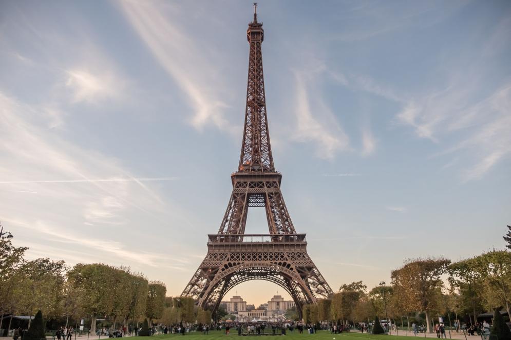 View of the Eiffel tower from Champ-de-Mars